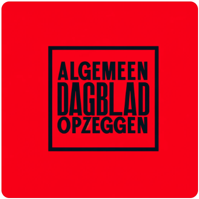 Een afbeelding met de tekst Algemeen Dagblad opzeggen